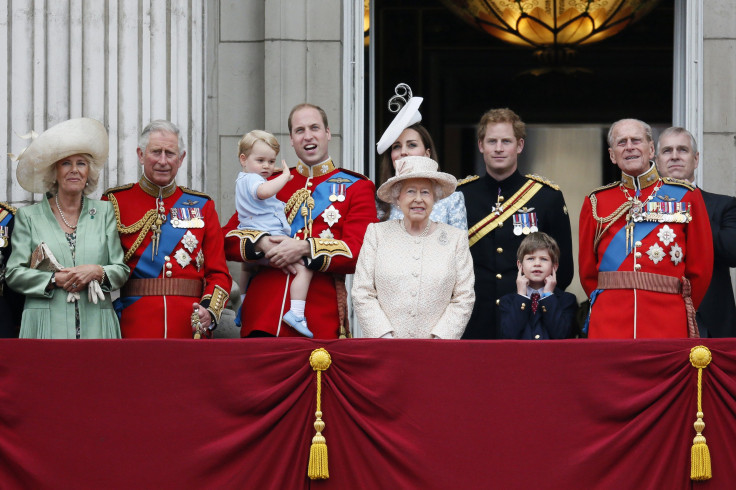 [12:54] Senior members of Britain's royal family stand on the balcony of Buckingham Palace in the annual Trooping of the Colour 