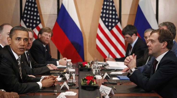 Russian President Dmitry Medvedev (Right) and U.S. President Barack Obama