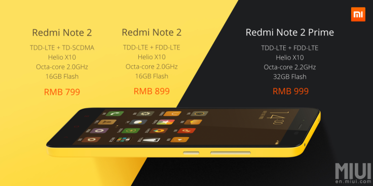 Xiaomi Redmi Note2 Price