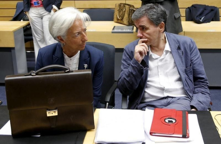 IMF's Christine Lagarde, Greece's Euclid Tsakalotos, July 12, 2015