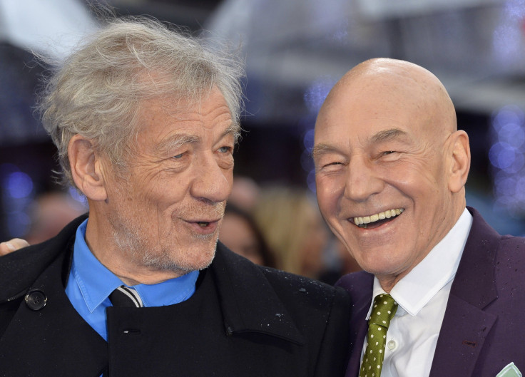 British actors Ian McKellen (L) and Patrick Stewart