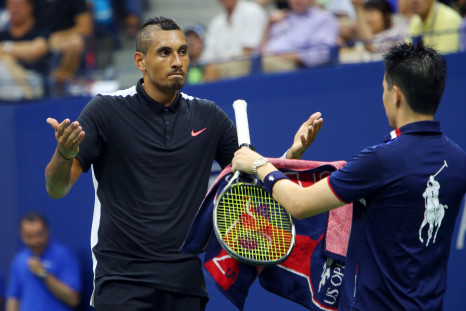Kyrgios reacts in the match vs. Murray