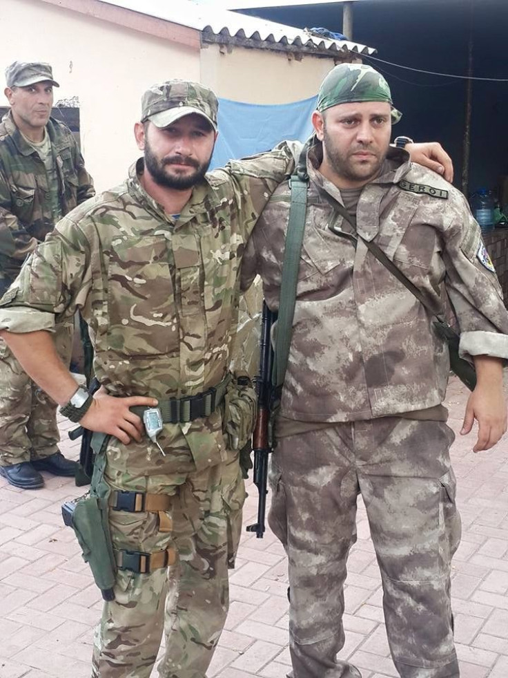 Mamuka Mamulashvili posing for a picture in East Ukraine