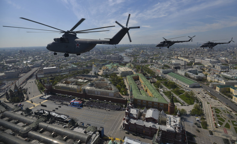 Russian helicopters in formation