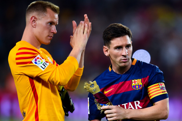 Marc-Andre ter Stegen Lionel Messi Barcelona 2015