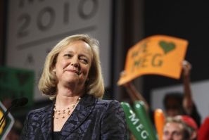 Meg Whitman gives her concession speech during her election night rally in Los Angeles