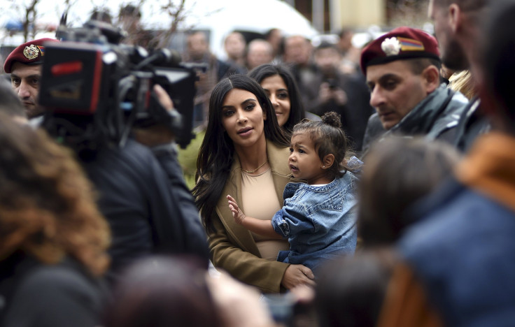 [08:37] U.S. television personality Kim Kardashian West with her daughter North West 