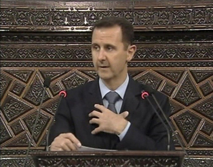 Video grab of Syrian President Bashar Al-Assad addressing the parliament in Damascus