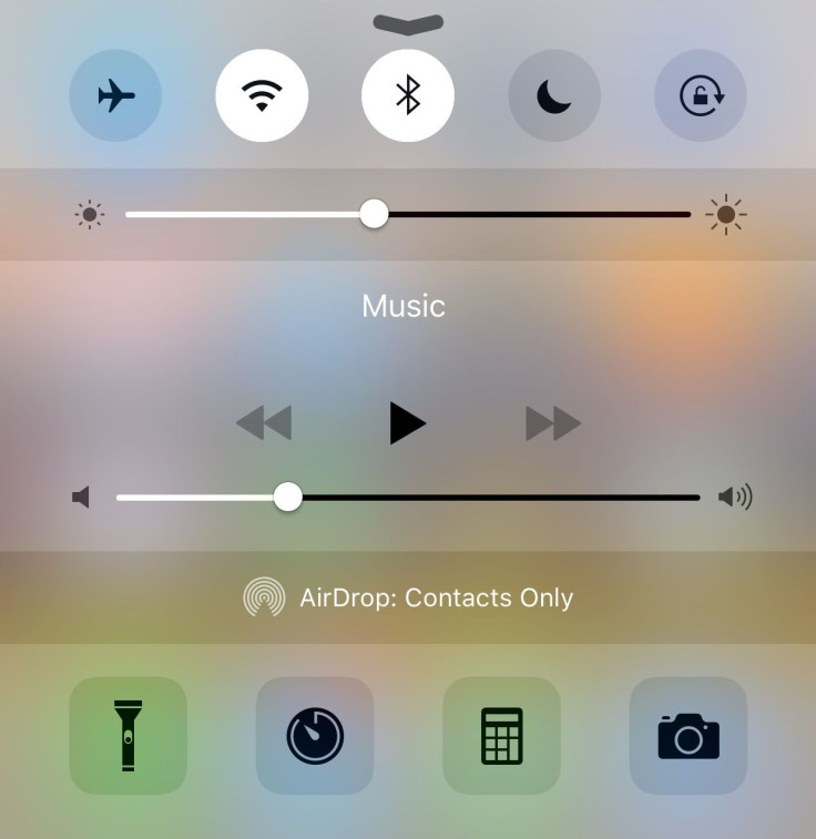 iOS 9 Control Center