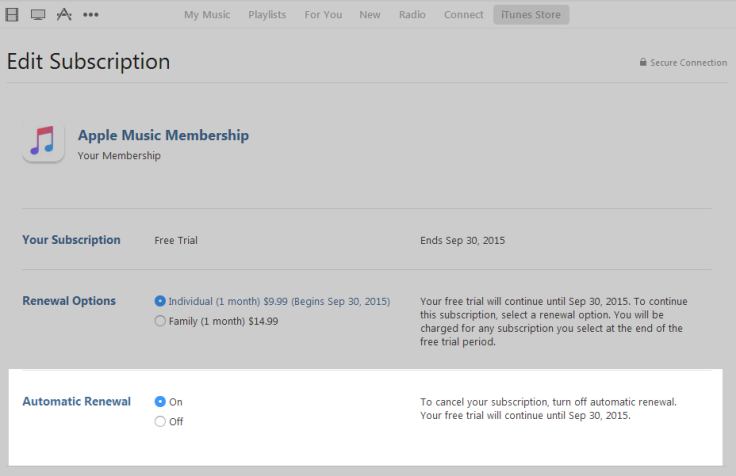 Apple Music Unsubscribe iTunes 4