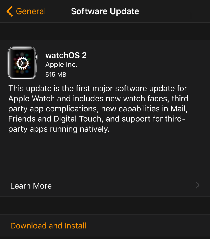 watchOS 2 Update 2