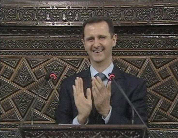 Video grab of Syrian President Bashar Al-Assad addressing the parliament in Damascus