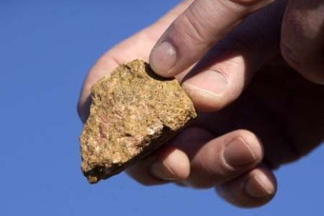 A piece of bastnasite ore, which contains rare earth elements, is shown 