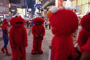 Elmos in Times Square, New York