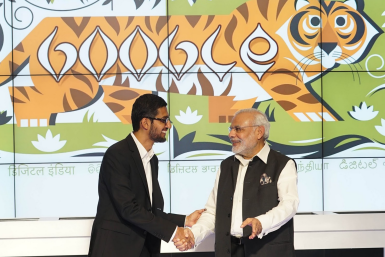 Google CEO Sundar Pichai Greets Indian Prime Minister Nardenra Modi 