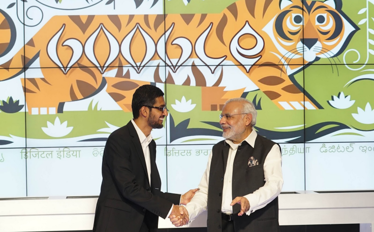 Google CEO Sundar Pichai Greets Indian Prime Minister Nardenra Modi 