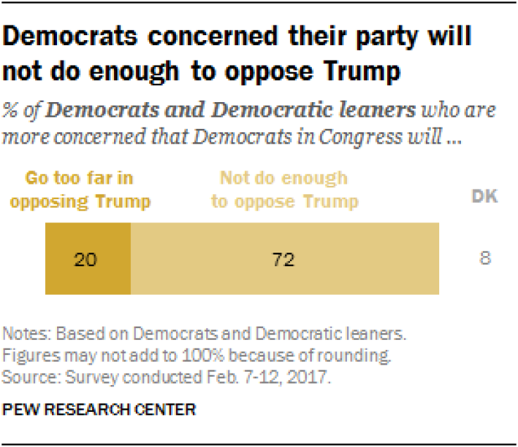 Democrats concerned their party will not do enough to oppose Trump