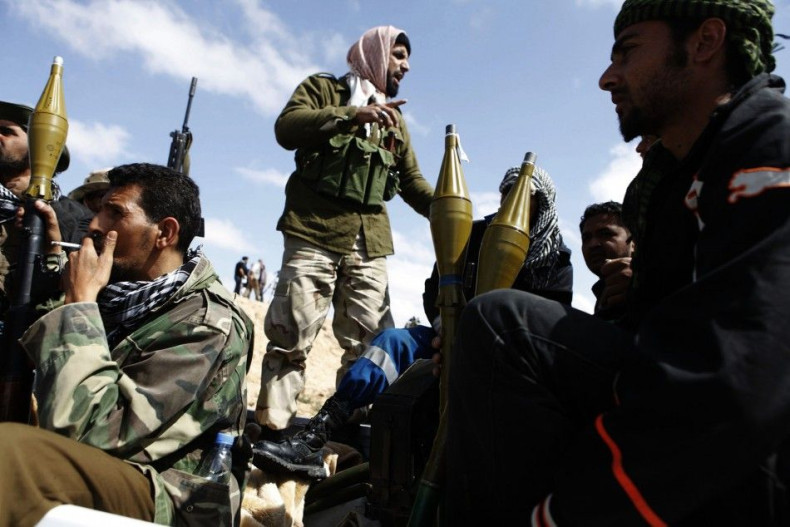 Rebels gather on the front line in eastern Libya