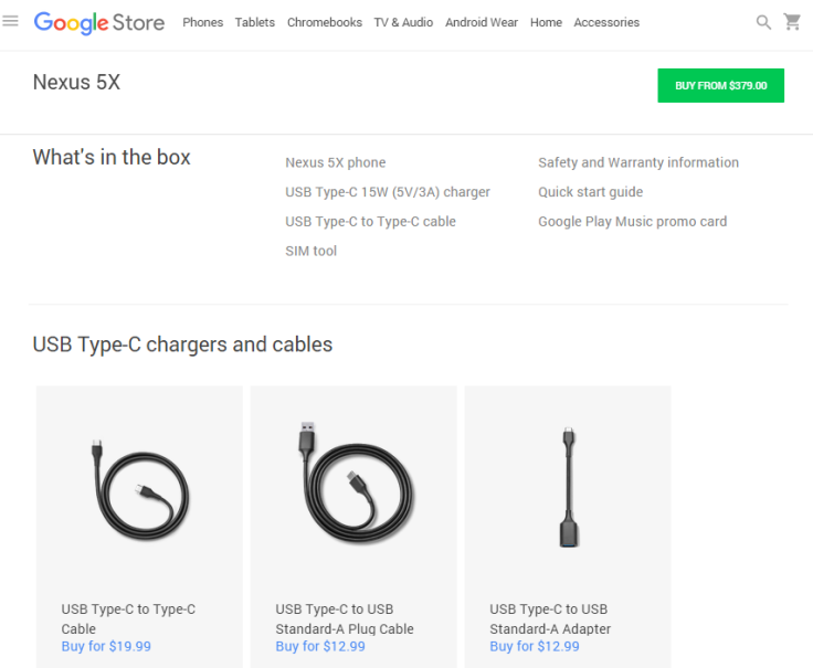 USB type-C nexus5x