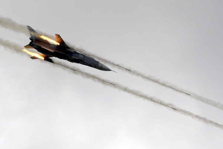 A Russian Sukhoi su-24 jet during a drill in China