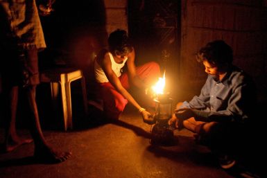 Indians with kerosene lamp