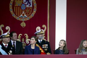 [09:09] Spanish King Felipe, Queen Letizia and their daughters Princess Leonor and Princess Sofia 