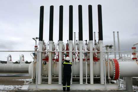 A Turkish gas pipeline worker checks valves