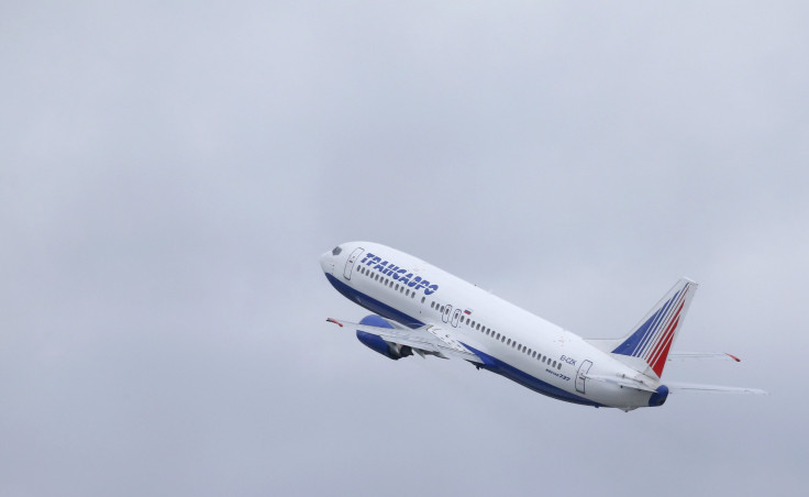 An aircraft takes off from Moscow's main airport