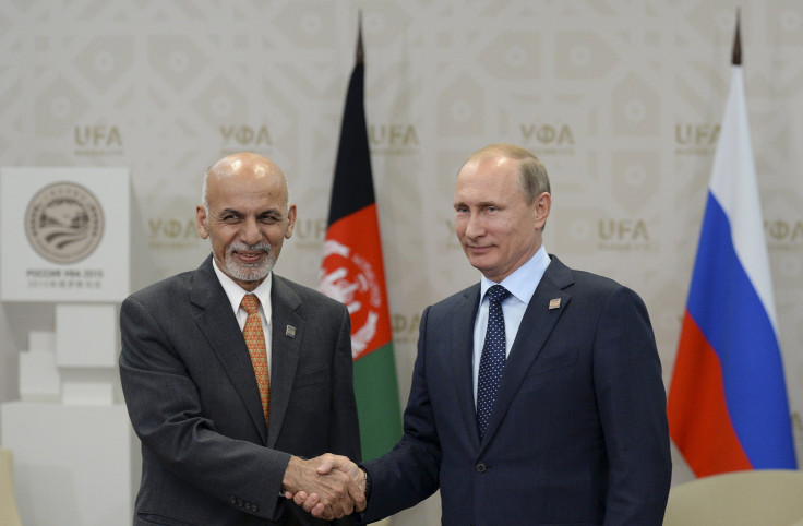 Ashraf Ghani and Vladimir Putin