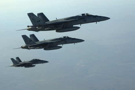 Boeing F-18's in formation over northern Iraq.