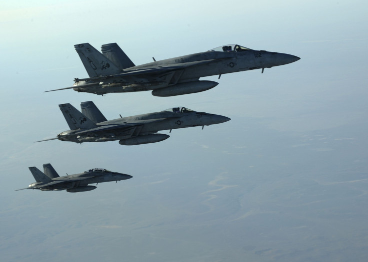 Boeing F-18's in formation over northern Iraq.