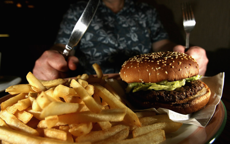 Hamburger and fries