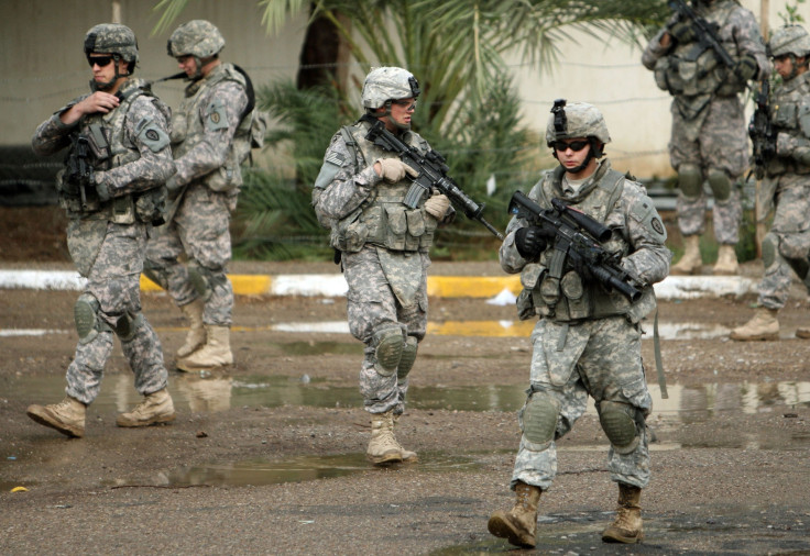 U.S. soldiers on patrol in Iraq. 