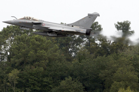 A Rafale fighter jet taking off