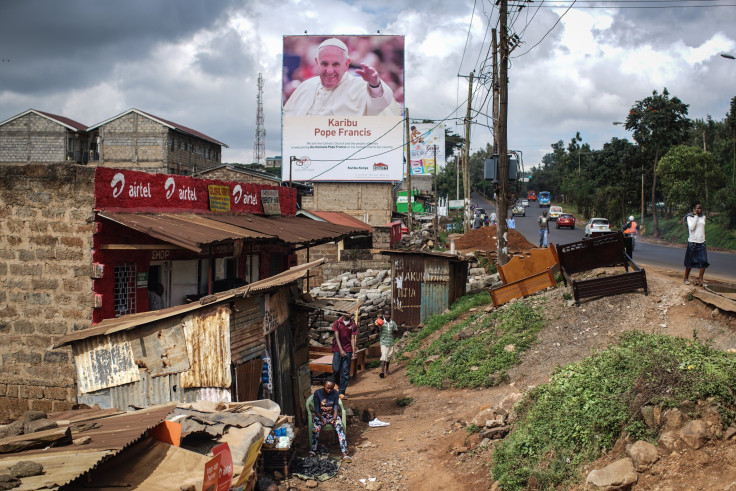 Pope Francis welcome poster in Kenya