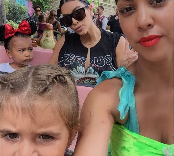Cousins Penelope Disick and North West with their mothers