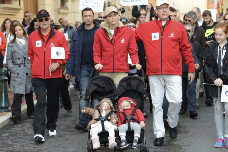 Prince Albert II of Monaco and his wife Princess Charlene of Monaco with their twins Prince Jacques and Princess Gabriella 