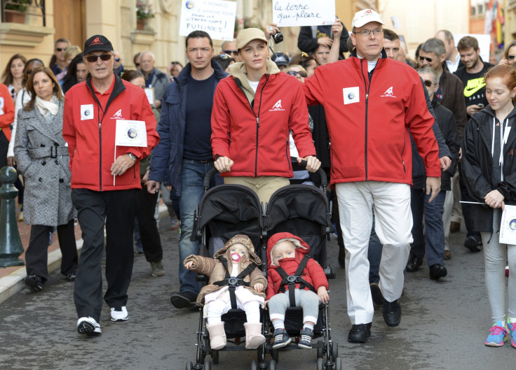 Prince Albert II of Monaco and his wife Princess Charlene of Monaco with their twins Prince Jacques and Princess Gabriella 