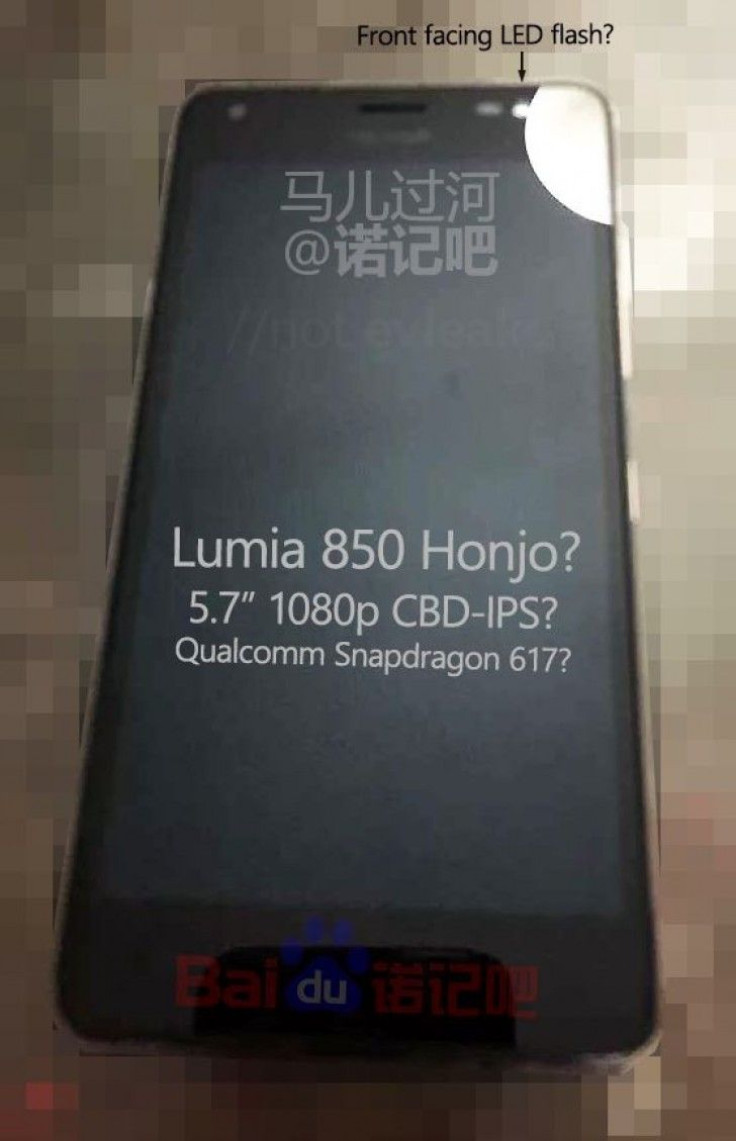 Microsoft Lumia 850 front