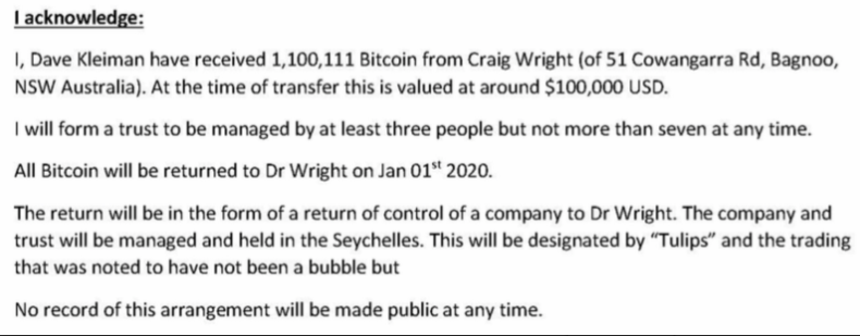 Craig Wright Leaked Email