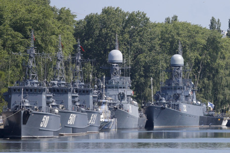 Russian ships at the Kaliningrad military base in the Baltic Sea