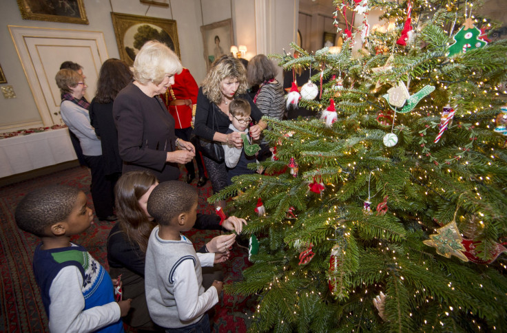 Britain's Camilla, Duchess of Cornwall decorates Christmas tree with kids