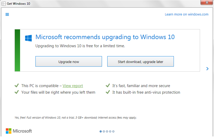 Windows 10 upgrade