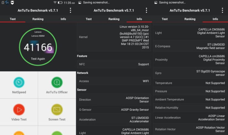 Lenovo K80M on AnTuTu