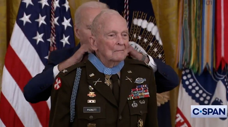 Watch: Biden Awards Korean War Veteran Col. Ralph Puckett Jr. With Medal Of Honor