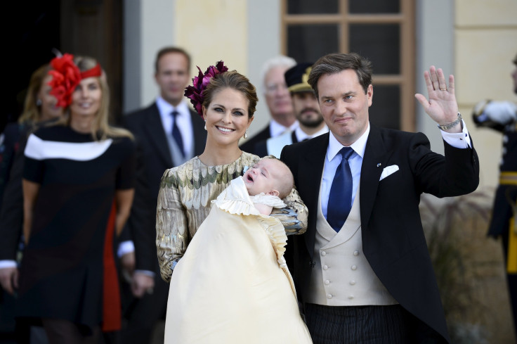 Princess Madeleine of Sweden with her husband Chis O"Neill and son Prince Nicolas