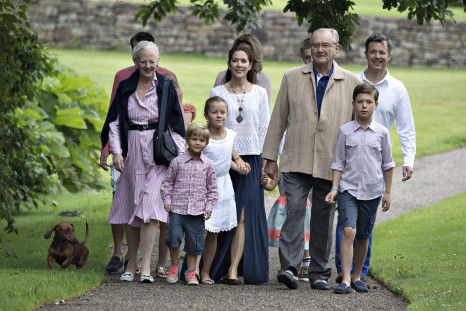 The Danish royal family are seen at a garden in Graasten Castle