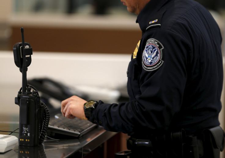 An immigration official at work