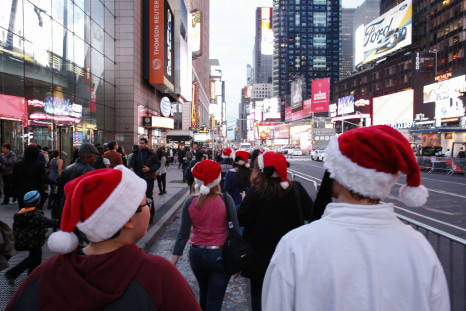 Shoppers in New York’s Times Square Dec. 24, 2015