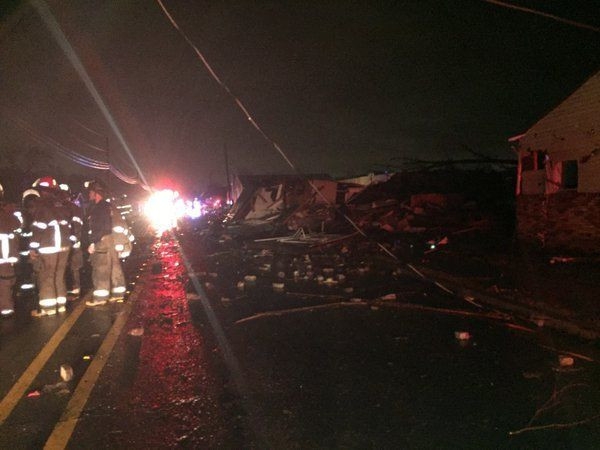 Tornado damage near Birmingham, Alabama